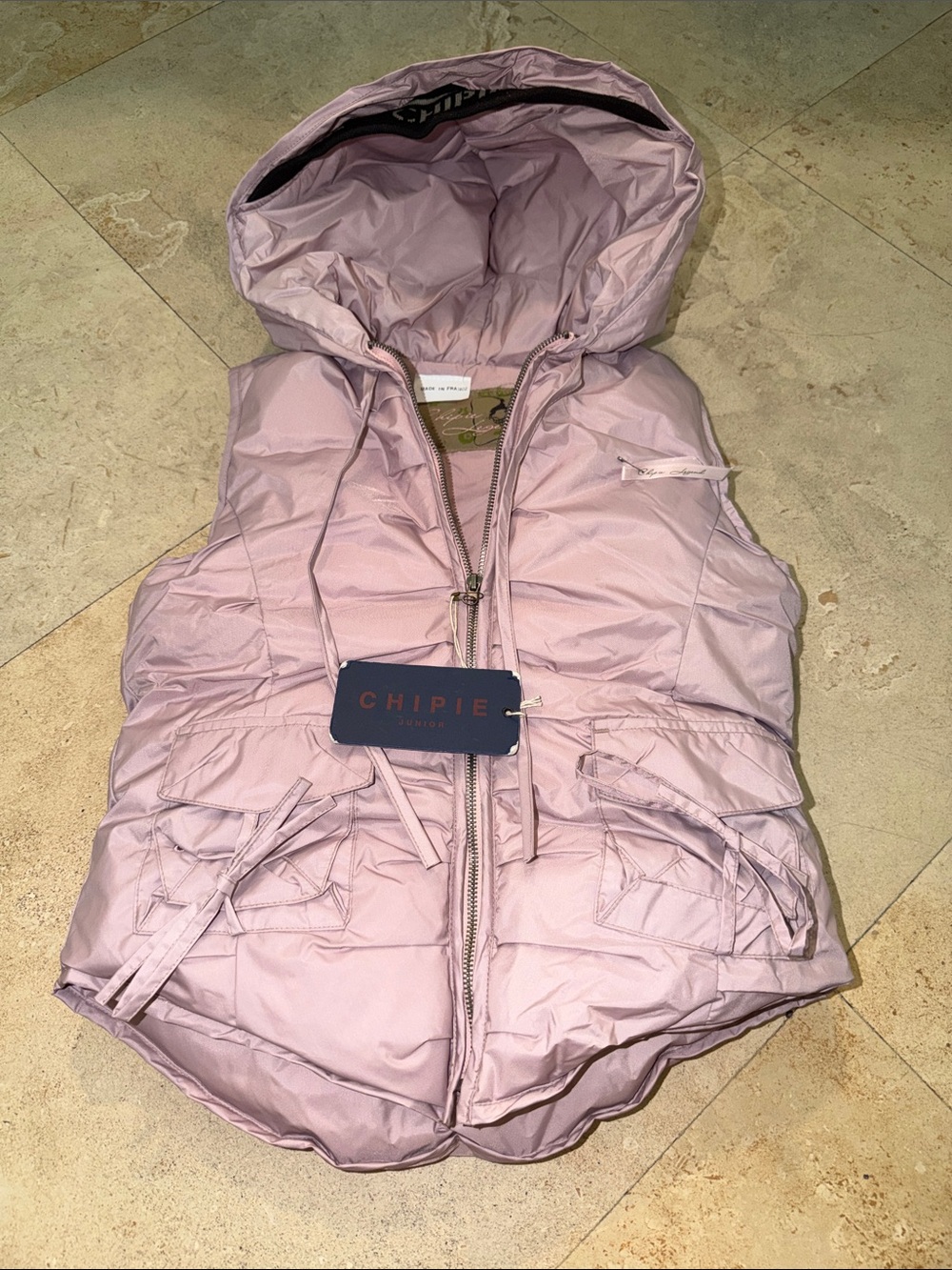 NWT Chipie Kids Pink Quilted Hooded Puffer Vest